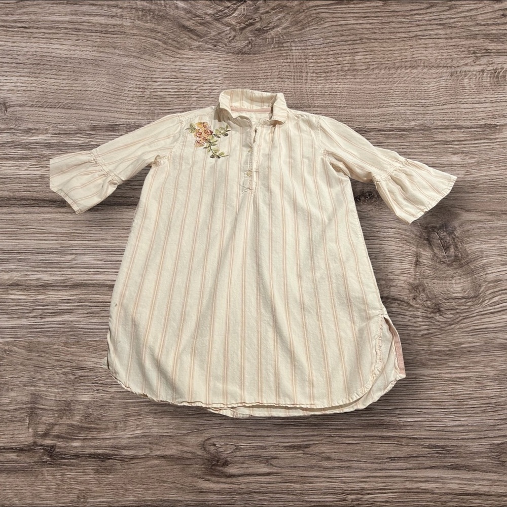 Next Take Time To Dream Nightwear Gown Sleep Shirt Embroidered Striped Size 8